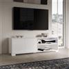 LIBEROSHOPPING Porta TV in legno con 2 ante e vano a giorno 150x40 cm KYLA Bianco Lucido