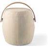 Capodarte Pouf in tessuto Beige 54 cm con manico in legno LOU
