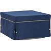 LIBEROSHOPPING Pouf letto brandina pieghevole 80x80 cm BIN con tessuto Blu