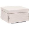 LIBEROSHOPPING Pouf letto brandina pieghevole 80x80cm BIN con tessuto PANNA