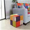 LIBEROSHOPPING Pouf Quadrato 41x41xh48 cm in Tessuto antimacchia Patchwork
