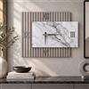 LIBEROSHOPPING Orologio 72x58 cm in legno cannettato tortora e marmo
