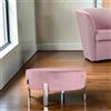 LIBEROSHOPPING Pouf Rotondo in Velluto Rosa con Piedini 70 cm - Giotto