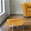 LIBEROSHOPPING Pouf Rotondo in Velluto Senape con Piedini 70 cm - Giotto