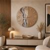 LIBEROSHOPPING Orologio da Muro 60 cm in Legno cannettato e Marmo design