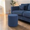 LIBEROSHOPPING Pouf Tondo Dante D 40 cm in Tessuto Antimacchia Blu