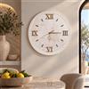 LIBEROSHOPPING Orologio da parete D 57 cm - Moderno con Effetto Marmo Bianco dettagli oro