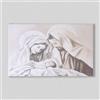LIBEROSHOPPING Quadro in tela 50x100 cm tema Sacra Famiglia con particolari a rilievo