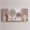 LIBEROSHOPPING Quadro moderno 59x119 cm legni sovrapposti figura dente di leone