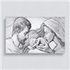 LIBEROSHOPPING Quadro moderno in tela 65x125 cm tema Sacra Famiglia con dettagli in argento
