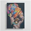 LIBEROSHOPPING Quadro moderno verticale su tela 60x90 cm ritratto donna africana colorato