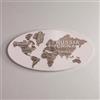 LIBEROSHOPPING Quadro ovale Planisfero 59x119 cm figura lavorata a legni sovrapposti