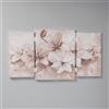 LIBEROSHOPPING Quadro stampa su tela a TRIS 70x140 cm telaio in legno con disegno floreale