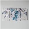 LIBEROSHOPPING Quadro stampa su tela a TRIS 70x140 cm telaio in legno con disegno floreale Blu