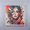 LIBEROSHOPPING Quadro su tela con cornice moderno 98x98 cm ritratto donna astratto