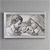 LIBEROSHOPPING Quadro su tela moderno 72X132 cm tema Sacra Famiglia con cornice in legno decorata