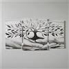 LIBEROSHOPPING Quadro TRIS moderno su tela 65x146 cm telaio in legno tema Albero Della Vita
