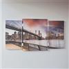 LIBEROSHOPPING Quadro TRIS moderno su tela 65x146 cm telaio in legno tema New York City
