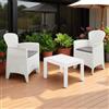 LIBEROSHOPPING Salottino da giardino Bianco polipropilene BORIA 2 poltrone e 1 tavolino