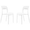 LIBEROSHOPPING Sedia impilabile in polipropilene NATHAN bianco set 2 pezzi