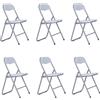 LIBEROSHOPPING Sedia in metallo pieghevole seduta ecopelle BIANCO SET 6 PEZZI
