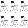 LIBEROSHOPPING Sedia in metallo pieghevole seduta ecopelle NERO SET 6 PEZZI