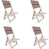 LIBEROSHOPPING Sedia mare piscina richiudibile in legno spiaggina 4 pezzi