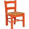 LIBEROSHOPPING SEDIOLINA baby in Legno Seduta paglia Sedia piccola per Bambino ARANCIO