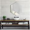 LIBEROSHOPPING Specchio 70x80 cm decori foglia argento e marmo laminato bianco - CHARLIE