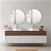 LIBEROSHOPPING Specchio moderno 80 cm con decori foglia argento e effetto marmo bianco - KEVIN