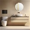 LIBEROSHOPPING Specchio moderno 80 cm con decori foglia oro e effetto marmo avorio - KEVIN