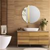 LIBEROSHOPPING Specchio moderno 80 cm con decori foglia oro e effetto marmo bianco - KEVIN