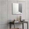 LIBEROSHOPPING Specchio moderno 80x80 cm vetro fumè e laminato effetto bianco - GEORGE