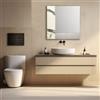 LIBEROSHOPPING Specchio moderno quadrato 80 cm effetto marmo bianco e foglia argento - KEIRA