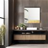 LIBEROSHOPPING Specchio moderno quadrato 80 cm effetto marmo bianco e foglia oro - KEIRA