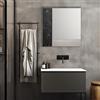 LIBEROSHOPPING Specchio moderno quadrato 80 cm effetto marmo nero e foglia argento - KEIRA