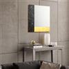 LIBEROSHOPPING Specchio moderno quadrato 80 cm effetto marmo nero e foglia oro - KEIRA