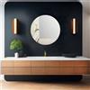 LIBEROSHOPPING Specchio rotondo 80 cm marmo laminato bianco e foglia argento - THOMAS