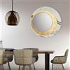 LIBEROSHOPPING Specchio rotondo 80x80 cm in marmo laminato Bianco foglia oro - DAVID