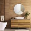 LIBEROSHOPPING Specchio rotondo moderno 80 cm effetto marmo avorio e vetro bronzo - OSCAR