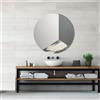 LIBEROSHOPPING Specchio rotondo moderno 80 cm effetto marmo bianco e vetro fumè - OSCAR