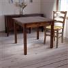LIBEROSHOPPING Tavolo 90x90 cm in legno massello abete noce per taverna osteria e ristorante