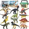 FRUSE Dinosauri Giocattolo per Bambini con 12 Educativi Figure di Dinosauro | Jurassic Dinosauro Giocattolo, Velociraptor, Libro Dinosauro, Scatole Portaoggetti, Giocattoli Educativi, Regali per Bambini