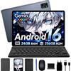 TABWEE Android 16 Tablet con Tastiera e Pennino, 24 GB+ 256 GB (4 TB TF) | Ideale per il Lavoro e lo Studio, Octa-core, Widevine L1, Tablet 10 pollici, Gemini AI, GPS, Face ID (Garanzia di 4 Anni)