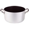 Baldassare Agnelli Pentola Agnelli Platinum in alluminio, con 2 manici in acciaio inox 45 cm argento/nero