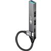 Goobay 50x Goobay 74459 Slim hub USB a 4 porte, da USB-C™ a USB-C™/USB-A, 5 Gbit/s, grigio chiaro, 0,1 m - spina USB-C™ > 1x presa USB-A (USB 3.2), 1x presa USB-C™ (USB 2.0), 2x presa USB-A (USB 2.0)