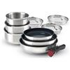 Qulinart di Brandt, set di pentole da cucina da 10 pezzi, acciaio inossidabile, composto da 3 pentole di 16/18/20 cm