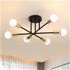 Osairous Lampada a sospensione Osairous Sputnik, colore nero e oro, attacco E27 (lampadina non inclusa) - 6 luci, colore nero