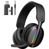 MANKIW, cuffie da gioco wireless per PS5, PS4, PC, con tecnologia 2.4 GHz e Bluetooth 5.4