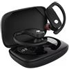 Bitstik Cuffie sportive wireless, auricolari Bluetooth con display LED per l'indicazione della carica e custodia di ricarica
